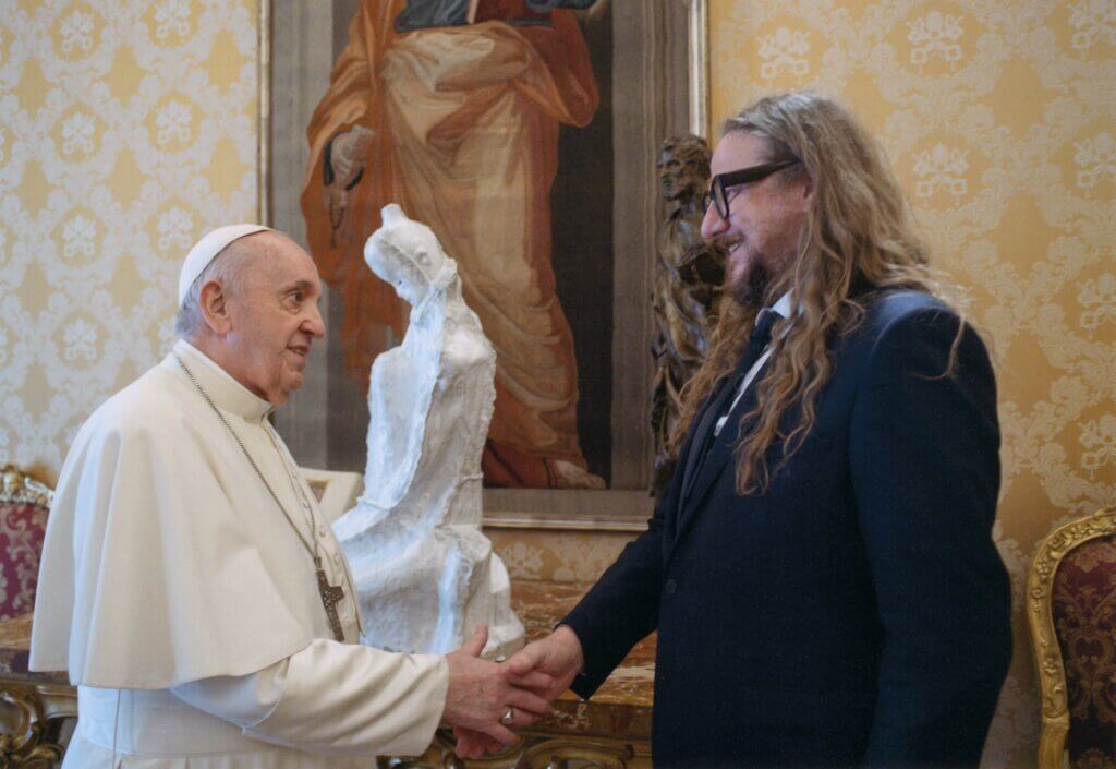 Johan Tahon - Rencontre avec le Pape François 28 mai 2021 fotograaf Vatican Press